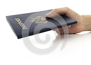 Isolated With USA Passport On White