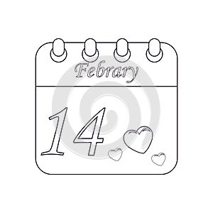 Isolated valentines calendar