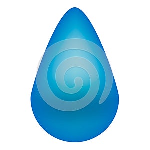 Isolated Vector Blue Water Droplet on White Background. Illustration for Logo, Print, Design, App, Game