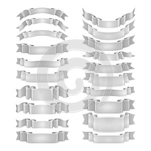 isolated vector colored satin ribbons set