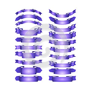 Vector colored satin ribbons set