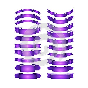 Vector colored satin ribbons set