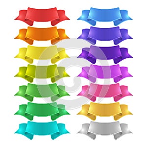 Vector colored satin ribbons set