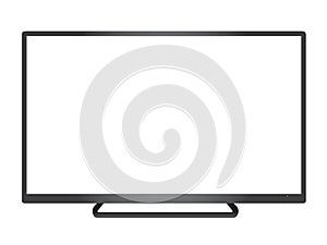 Isolated vector dark grey borderless television