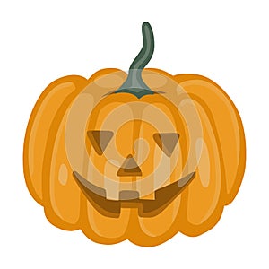Isolated vector element. A pumpkin for Halloween. The print is used for packaging design, fabric. Autumn.