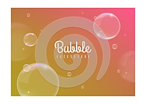 Realistic High Quality Bubbles Soap on Colored Background