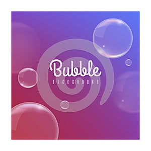 Realistic High Quality Bubbles Soap on Colored Background