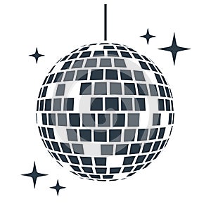 Isolated Vector Icon of Disco Ball