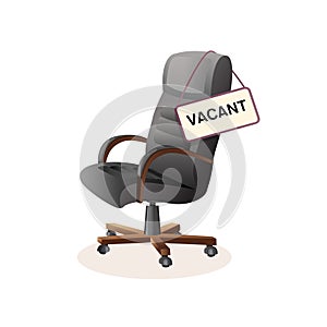 Isolated vector illustration ioffice chair. Composition with office chair and a sign vacant