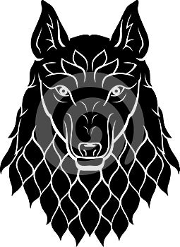 Dire Wolf Head Front Sigil Silhouette