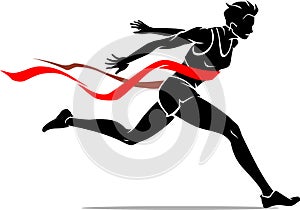 Female Runner Silhouette, Finish Line photo