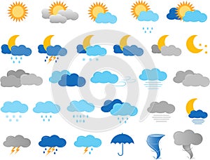 Isolated vector illustrations weather logos
