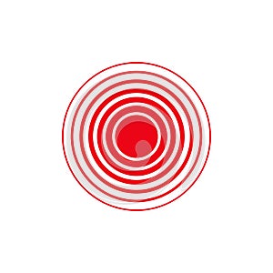 Isolated vector red ring, pain circle, flat