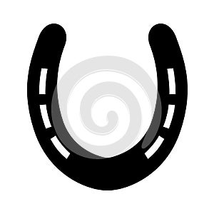 Isolated vector silhouette of a horseshoe