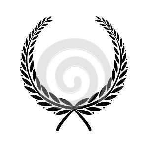 Isolated vector silhouette of a laurel wreath