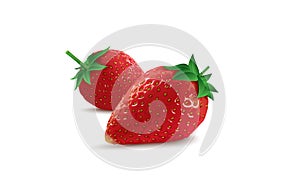 Isolated vector strawberries photo