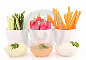 Isolated vegetable and dip