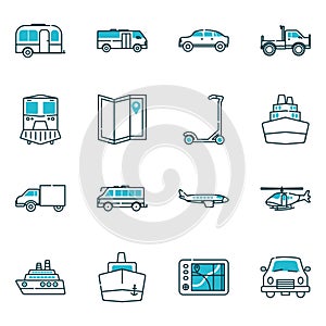 Isolated vehicles icon set vector design