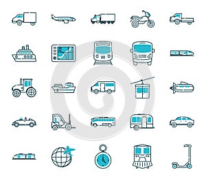 Isolated vehicles icon set vector design