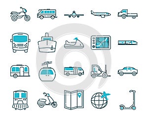 Isolated vehicles icon set vector design