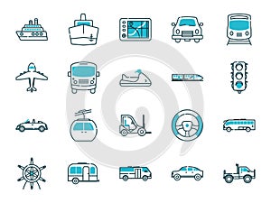 Isolated vehicles icon set vector design