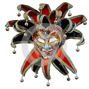 Isolated Venetian joker mask