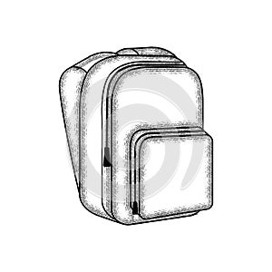 Isolated vintage bagpack school supply icon