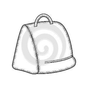 Isolated vintage bagpack school supply icon