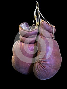 Isolated Vintage Boxing Gloves