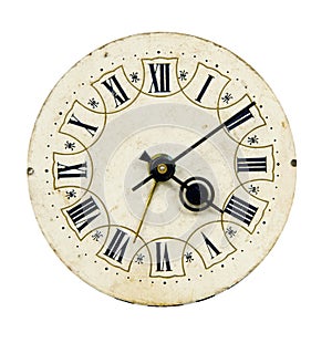 Isolated vintage clock-face