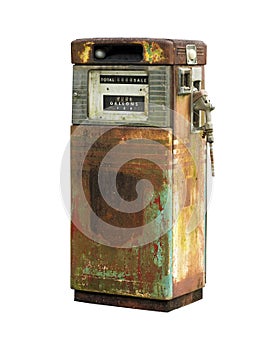 Isolated Vintage Fuel Pump
