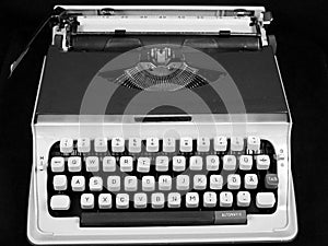 Isolated vintage manual portable typewriter