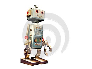 Isolated vintage robot
