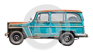 Isolated Vintage Station Wagon