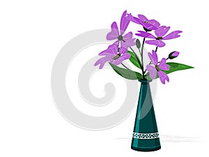 Isolated violet flower in the vase