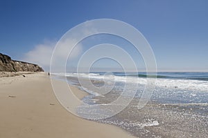 Isolated walk on a beautiful beach