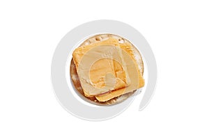 Isolated Water Cracker and Cheddar Cheese