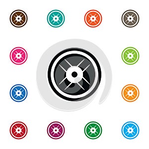 Isolated Wheel Icon. Lbs Vector Element Can Be Used For Wheel, Lbs, Dumbbell Design Concept.