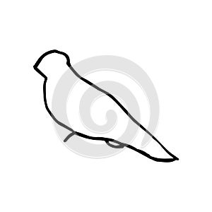 Isolated on white background birds Stock illustration, vector, hand drawing, design element for printing, scrapbooking, postcard