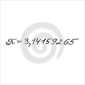 Isolated on white background picture from a mathematical formula, an inscription, vector Stock illustration design element for