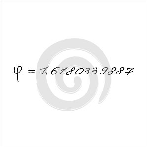 Isolated on white background picture from a mathematical formula, an inscription, vector Stock illustration design element for