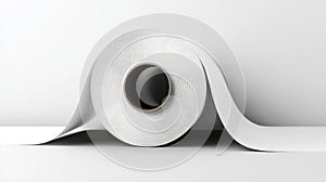 Isolated on a white background is a roll of wrapping plastic stretch film
