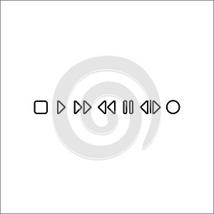 Isolated on white background. Set Music Icons. Includes Following Song, Dance Club, Rewind Back And Other Symbols. Design Elemen