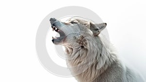 Isolated on white background wolf. Generative AI