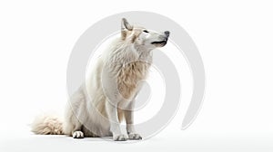 Isolated on white background wolf. Generative AI