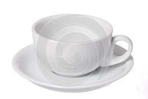 Isolated White Cappuccino Cup on White Background.