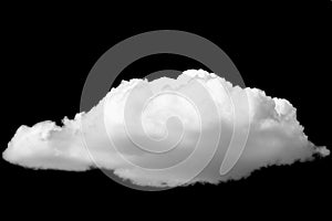 Isolated white cloud on black background
