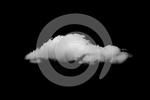 Isolated white cloud on black background