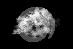 Isolated white cloud on black background,Textured Smoke,Abstract black