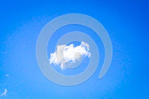 Isolated white clouds on blue sky. Set of isolated clouds over blue background. Design elements. White isolated clouds. Cutout ext